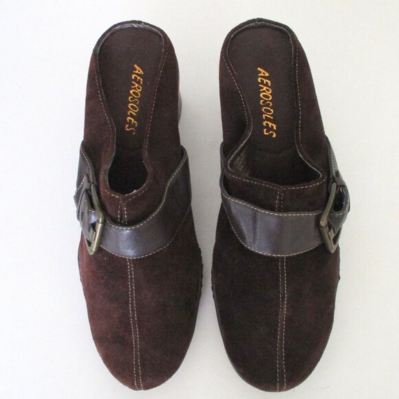 Aerosoles "Storyteller" Womens Brown Suede Mule w/2" Wedge Heel NWOB - Size 7.5M - Picture 3 of 8